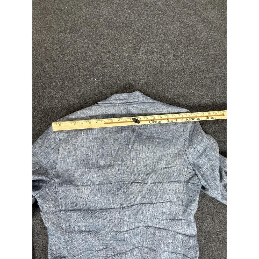 Banana Republic Blazer Mens 42L Blue Tailored Fit 100% Linen Lightweight 402018